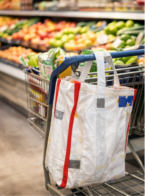 Individual Shopping Bag made of recycled Rice Bags